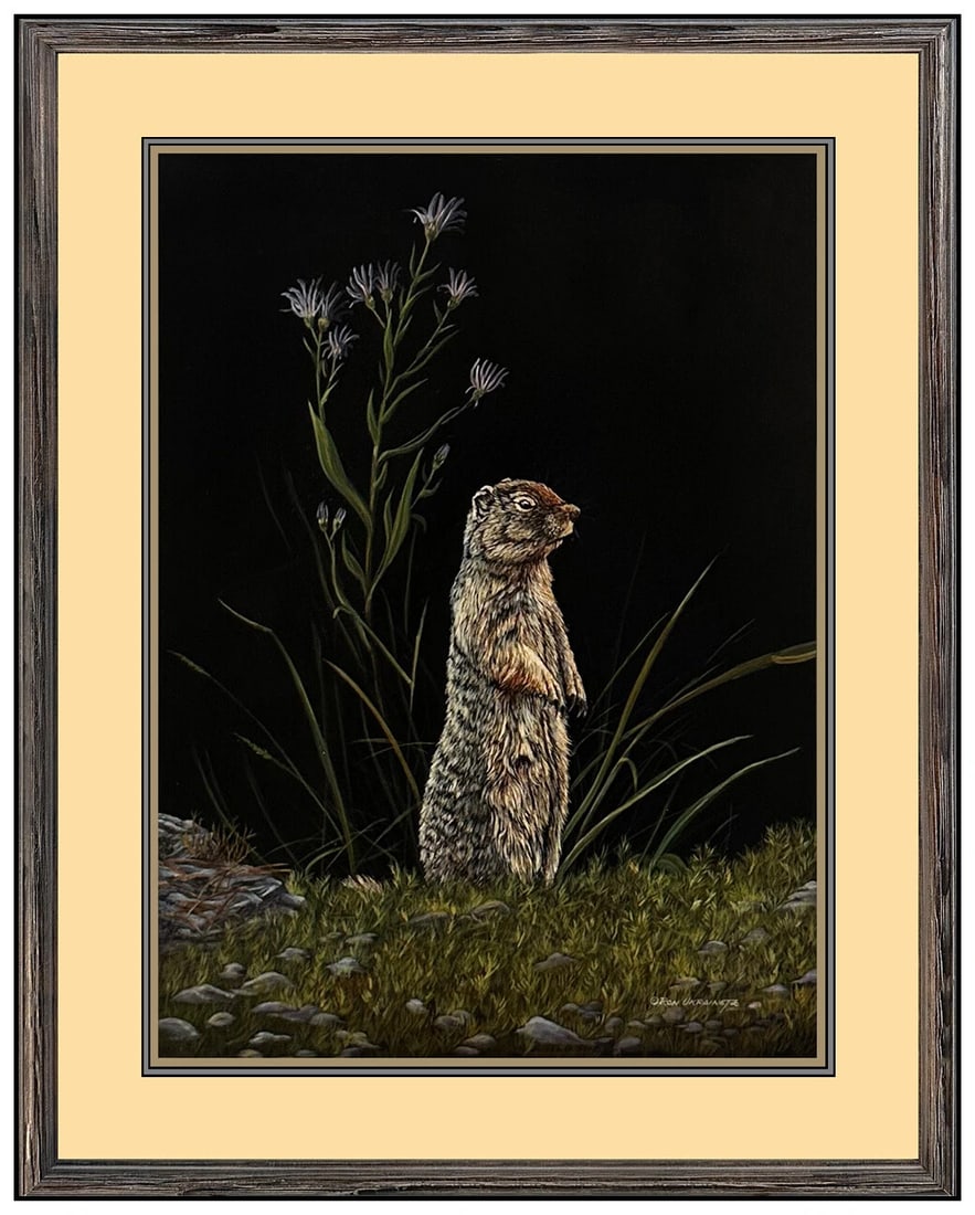 Ron Ukrainetz Original Painting on Board Signed Animal Wildlife Framed Artwork (1 of 4)