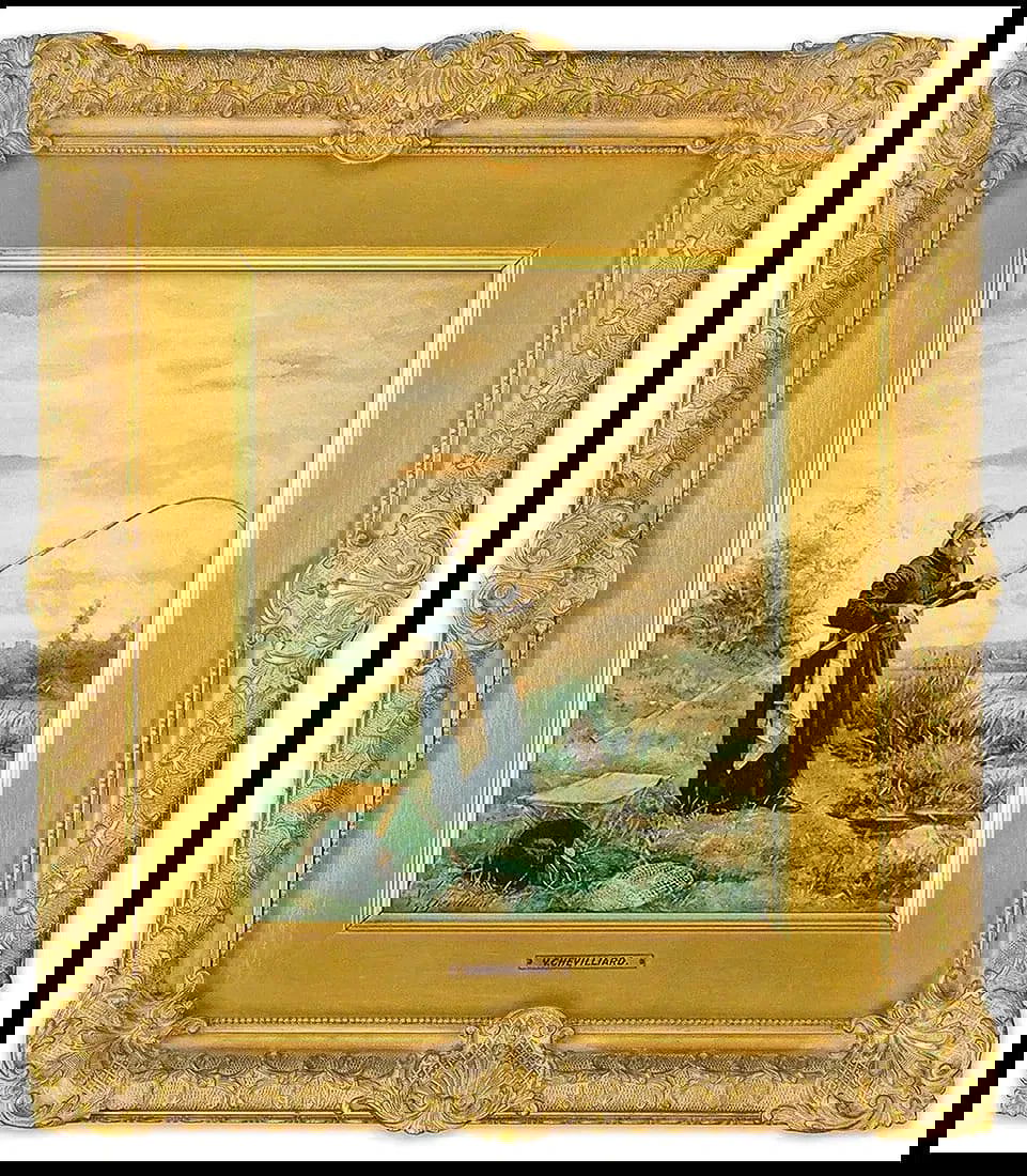 Vincent Jean Baptiste Chevilliard Original Watercolor Painting Signed Portrait Art (1 of 5)