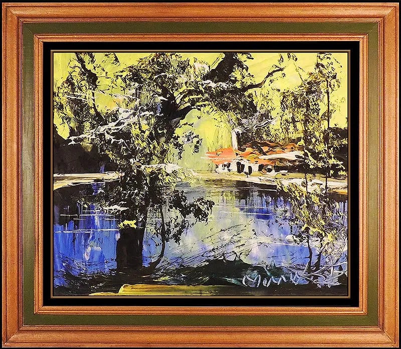 Morris Katz Rare Original Oil Painting on Board Signed Landscape Framed Artwork: This lot includes:Gallery COA. In-house shipping available (insurance and international shipping for an additional charge).Artist: Morris KatzTitle: At Home on the Bayou Medium: Oil Painting On BoardS