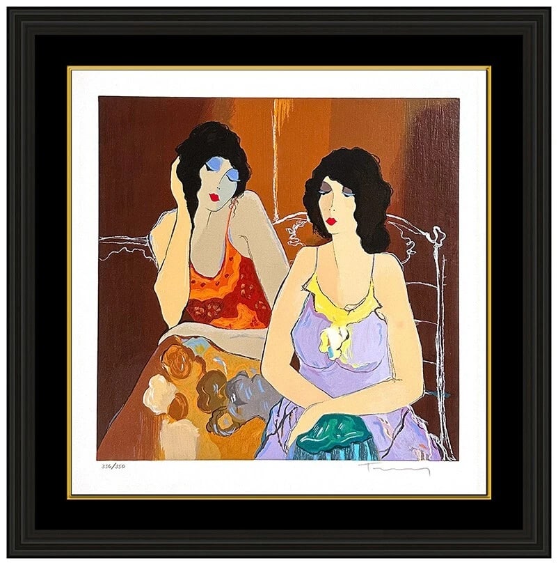 Itzchak Tarkay Original Color Serigraph Signed Ashley Abigail Ladies Cafe Art (1 of 5)