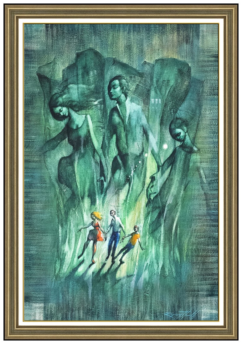 Raymond Howell Original Oil Painting on Board Signed Large Figurative Art: This lot includes:Gallery COA. In-house shipping available (insurance and international shipping for an additional charge).Artist: Raymond HowellTitle: SpiritedMedium: Oil Painting On BoardSize: 38" x