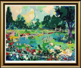 Leroy Neiman New York City Regents Park Large Color Serigraph Signed Artwork