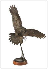William Bill Hald Large Bald Eagle Bronze Sculpture Signed Original Artwork