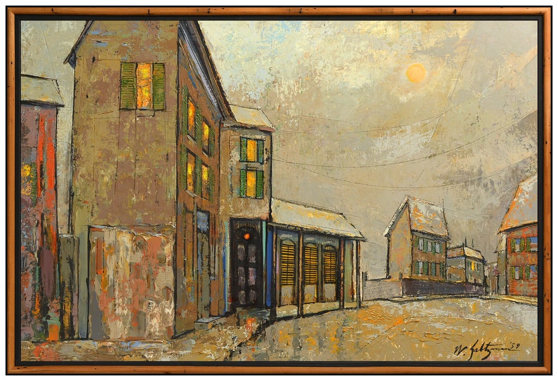 William Saltzman Large Original Painting on Canvas Signed Western Framed Artwork (1 of 5)