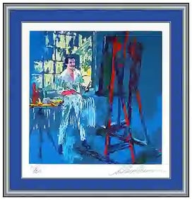 Leroy Neiman Color Serigraph Hand Signed Artist Self Portrait Framed Artwork