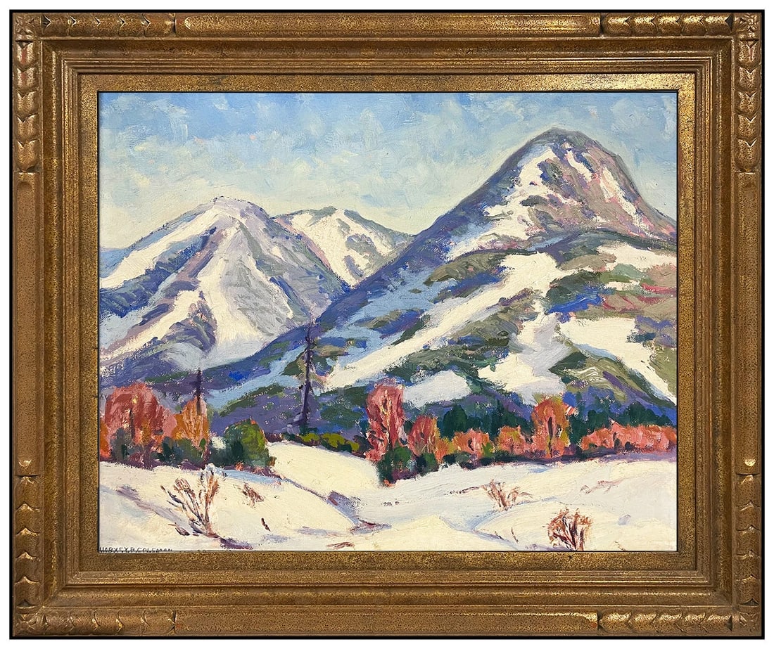 Harvey B Coleman Original Oil Painting on Board Signed Mountain Landscape Art (1 of 4)
