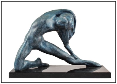 Denny Haskew Rare Original Bronze Sculpture Signed Repose Female Portrait Art