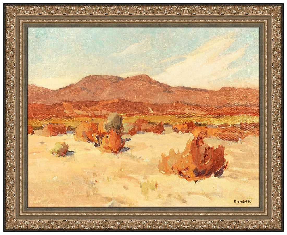 George K Brandriff Original Oil Painting on Board Signed Desert Landscape Framed (1 of 4)