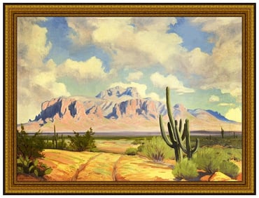 Eugene Thurston Original Oil Painting On Canvas Signed Landscape Framed Art