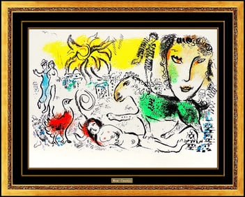 Marc Chagall Homecoming XXe Siecle Color Lithograph Nude Female Modern Art