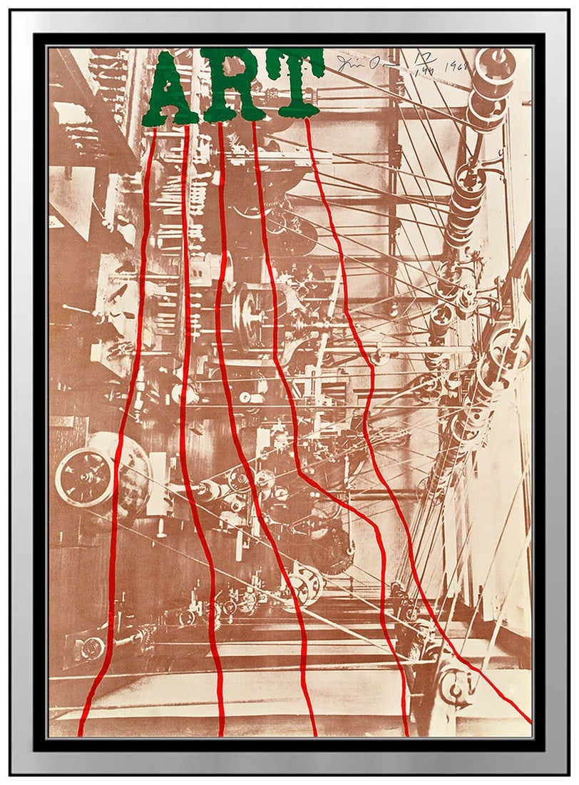 Jim Dine Large Original Color Lithograph Hand Signed Pop Art Framed: This lot includes:Gallery COA. In-house shipping available (insurance and international shipping for an additional charge).Artist: Jim DineTitle: ArtMedium: Color LithographSize: 35" x 25"Framed: 42"