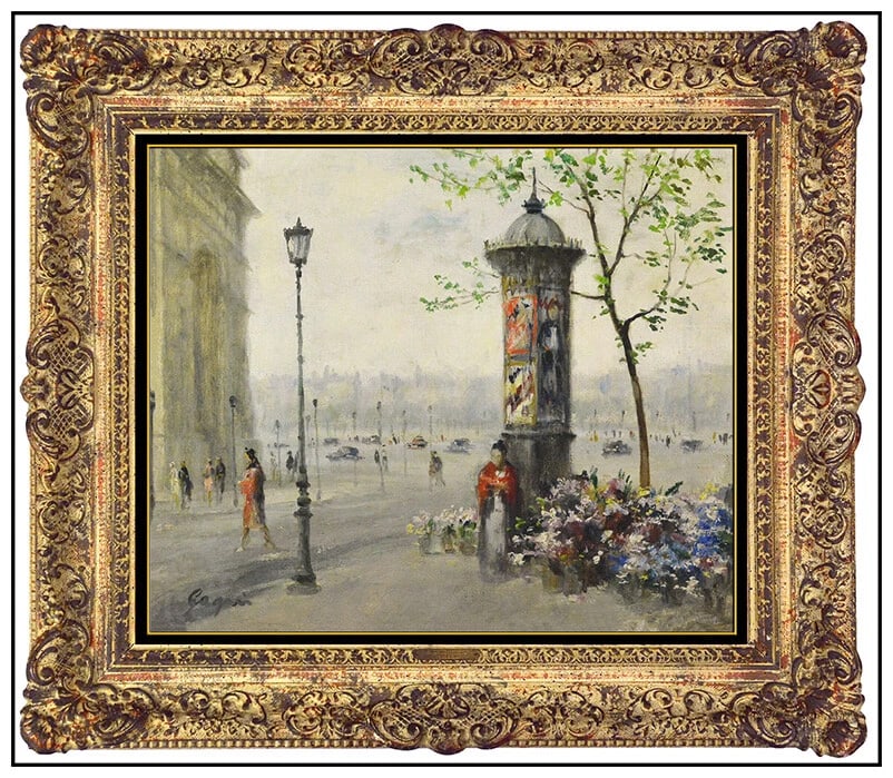 Paul Gagni Original Oil Painting On Canvas Signed Paris Cityscape Framed Art (1 of 4)