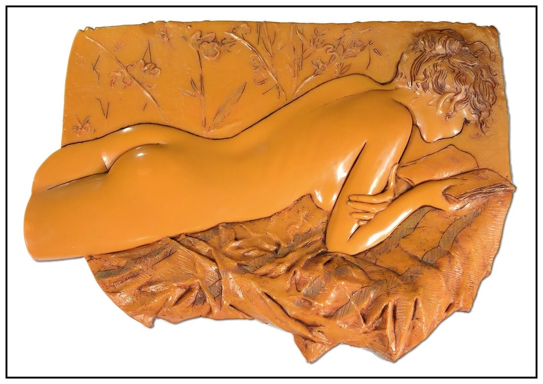 Frank Gallo Original Large Relief Sculpture Romantic Novel Hand Signed Art: This lot includes:Gallery COA. In-house shipping available (insurance and international shipping for an additional charge).Artist: Frank Gallo Title: Romantic NovelMedium: resin wall relief sculpture