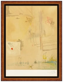 Salvador Dali Color Lithograph Marquis De Sade Arrival Dumont Hand Signed Framed Art