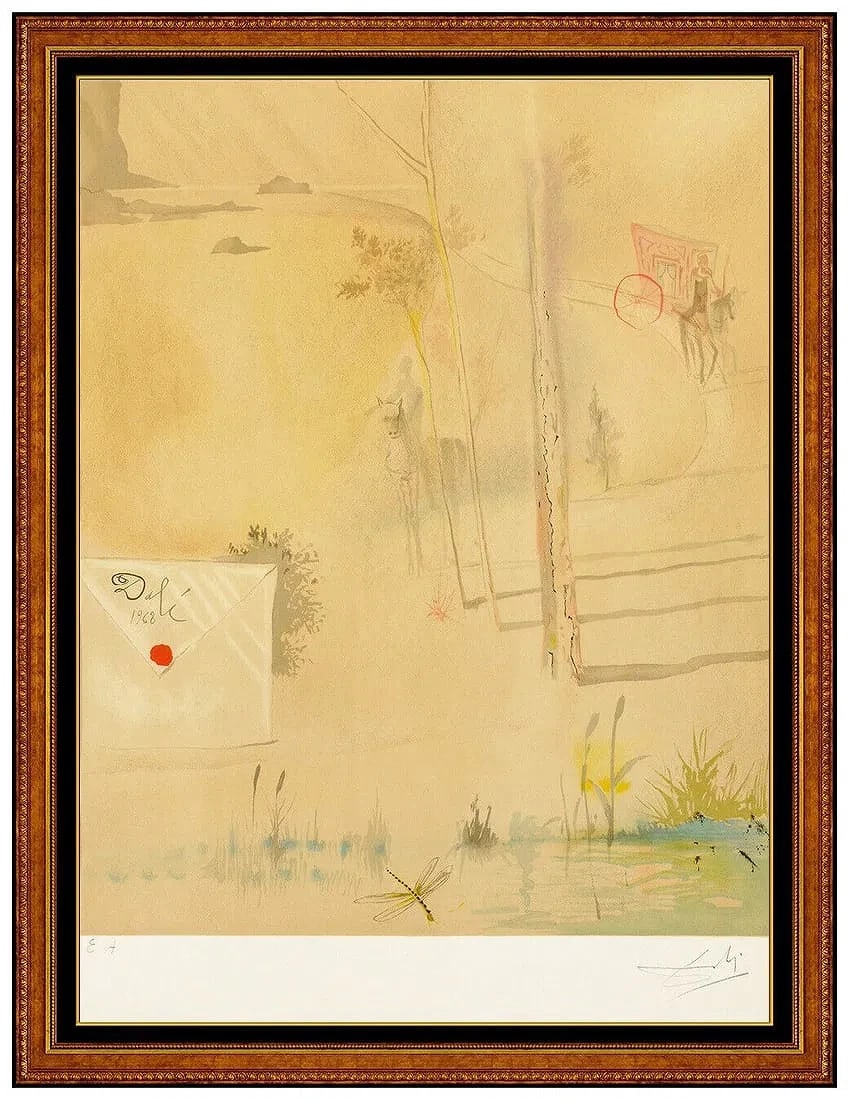 Salvador Dali Color Lithograph Marquis De Sade Arrival Dumont Hand Signed Framed Art (1 of 4)