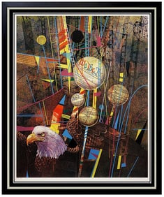 Yankel Ginzburg Large Original Silkscreen Signed Pop Art Painting Usa