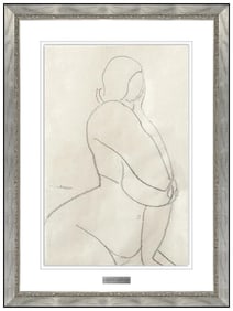 Gaston Lachaise Original Drawing Signed Female Figurative Portrait Framed Art