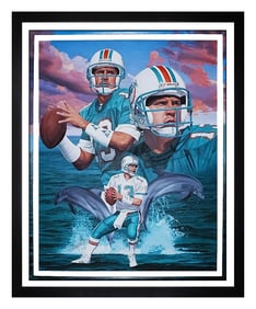 Danny Day Large Original Oil Painting On Canvas Signed Dan Marino Football Art