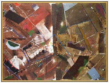 Ronald Slowinski Large Original Painting On Canvas Signed Abstract Framed Art