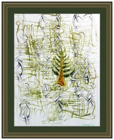 Thomas Ackermann Original Oil Painting Signed Abstract Forest Landscape Framed Art