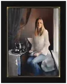 David Gray Original Oil Painting On Board Signed Female Portrait Framed Art