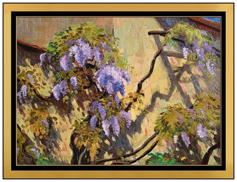 Eliot Candee Clark Original Oil Painting On Board Signed Flower Framed Art (1 of 5)