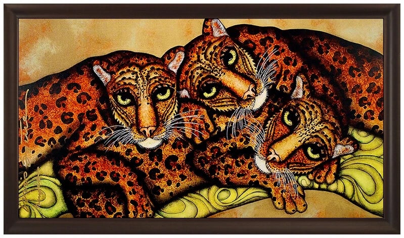Luis Sottil Original Oil Painting On Canvas Signed Leopard Animal Portrait Art (1 of 5)