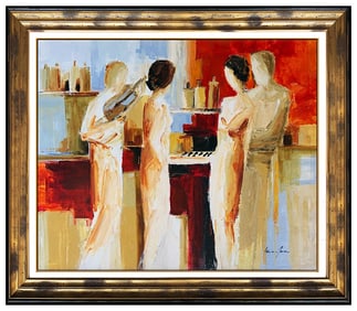 Adriana Naveh Large Original Acrylic Painting On Canvas Signed Female Portrait Artwork