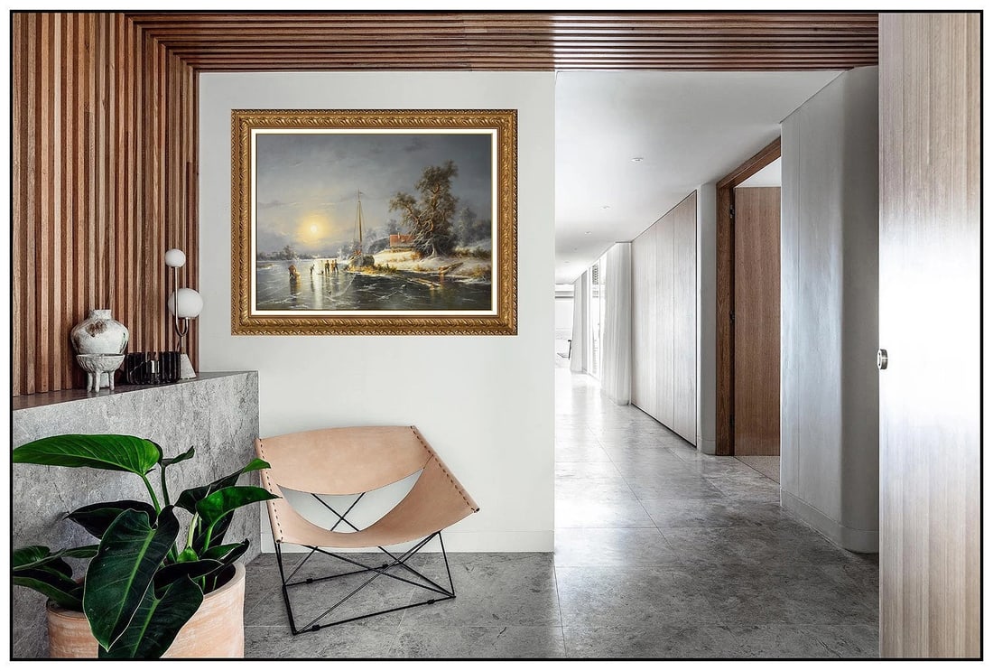 Ludwig Muninger Original Oil Painting On Canvas Signed Figurative Landscape Framed Art - 2