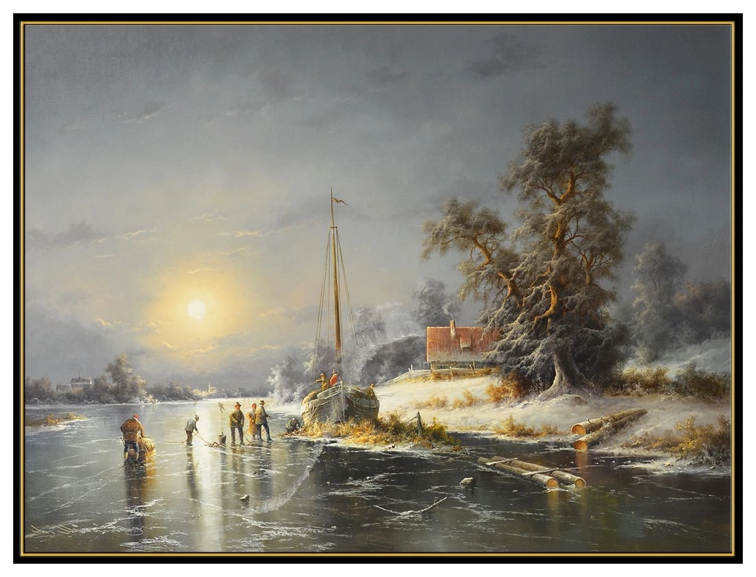 Ludwig Muninger Original Oil Painting On Canvas Signed Figurative Landscape Framed Art - 3