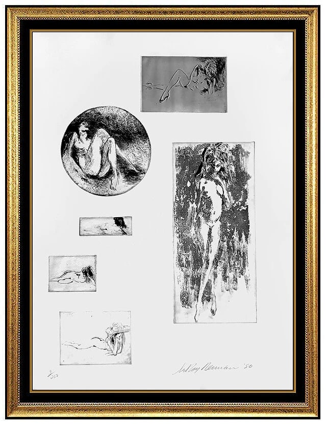 Leroy Neiman Original Hand Signed Etching Six Nudes Female Portrait Modern Art: This lot includes:Gallery COA & free domestic shipping (*insurance and international shipping for an additional charge)Artist: LeRoy NeimanTitle: Six Nudes Medium: EtchingSize: 30" x 21"Framed: 38" x