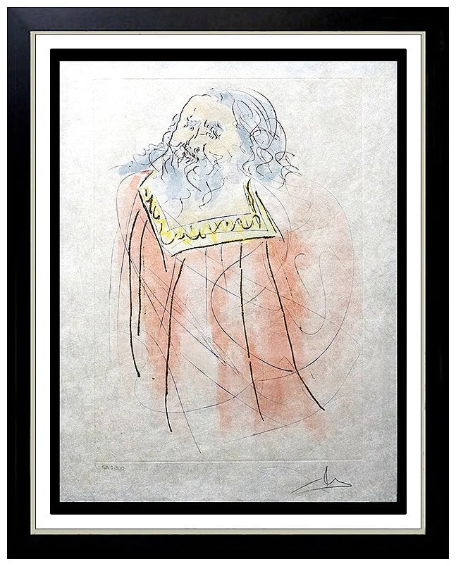 Salvador Dali Original Hand Signed Etching Jeremiah Surrealism Artwork (1 of 4)