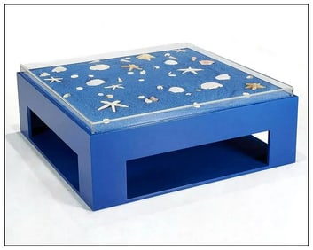 Bettina Werner The Ocean Floor Original Salt Resin Pigment Seashells Table Sculpture