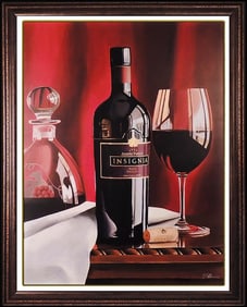 Thomas Stiltz Large Signed Giclee On Canvas Red Wine Portrait Artwork