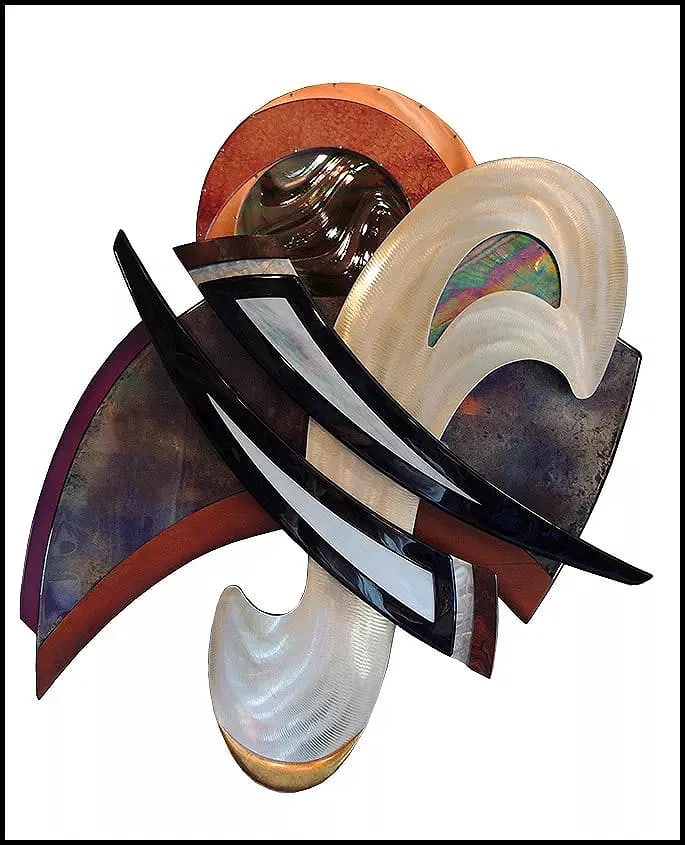 Craig French Large Original Glass Metal Wall Relief Sculpture Signed Bronze Art: This lot includes:Gallery COA & free domestic shipping (*insurance and international shipping for an additional charge)Artist: Craig French Title: Swirls of BrillianceMedium: Glass Metal Wall