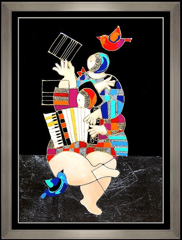 Dorit Levi Original Oil Painting On Board Signed Female Portrait Modern Music Art: This lot includes:Gallery COA & free domestic shipping (*insurance and international shipping for an additional charge)Artist: Dorit Levi Title: Just For Joy 2Medium: Oil on BoardSize: 12" x