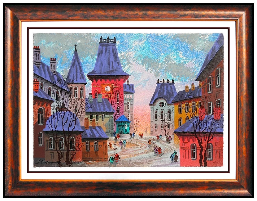 Anatole Krasnyansky Original Embossed Serigraph Talin Cityscape Hand Signed Art: This lot includes:Gallery COA & free domestic shipping (*insurance and international shipping for an additional charge)Artist: Anatole Krasnyansky Title:Dusk Over TalinMedium: SerigraphSize: 17.25" x