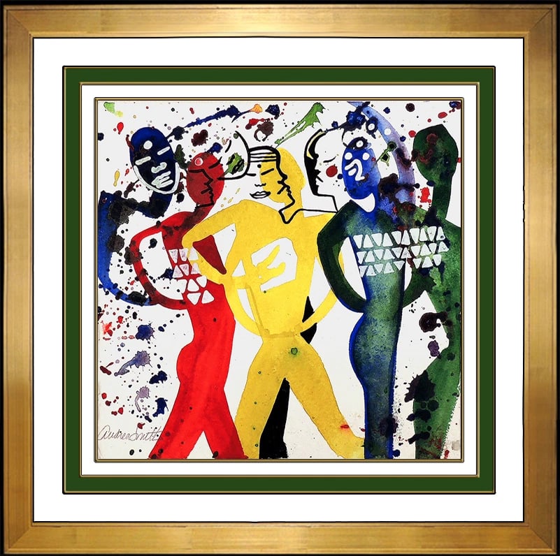 Andrea Smith Original Acrylic Painting On Rag Board Signed Portrait Artwork: This lot includes:Gallery COA & free domestic shipping (*insurance and international shipping for an additional charge)Artist: Andrea SmithTitle: Living in ColorMedium: Acrylic Painting on Rag