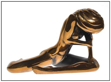 Tom Bennett Elastic Elegance Original Bronze Sculpture Signed Female Figure Art