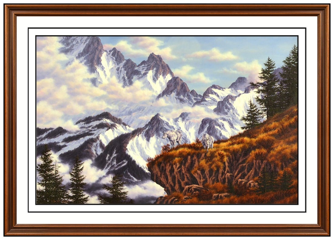 Randy Van Beek Original Oil Painting On Board Signed Western Mountain Landscape (1 of 4)