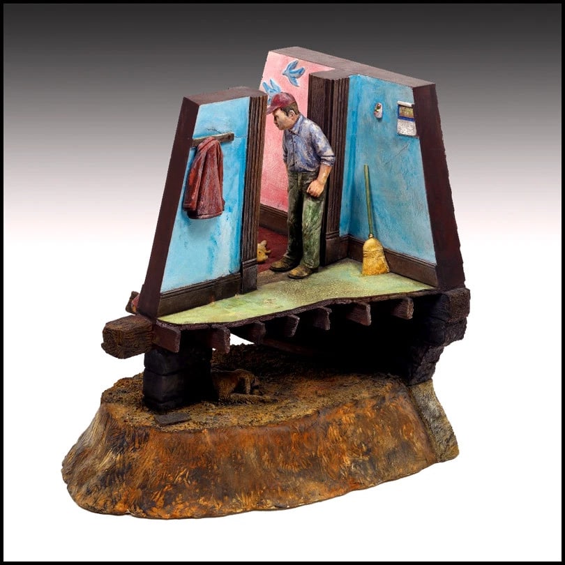 Jack Earl Full Round Glazed Ceramic Sculpture Signed Portrait Artwork: This lot includes:Gallery COA & free domestic shipping (*insurance and international shipping for an additional charge)Artist: Jack EarlTitle: Now The Dog Sleeps Under The HouseMedium: Full Round Glaz