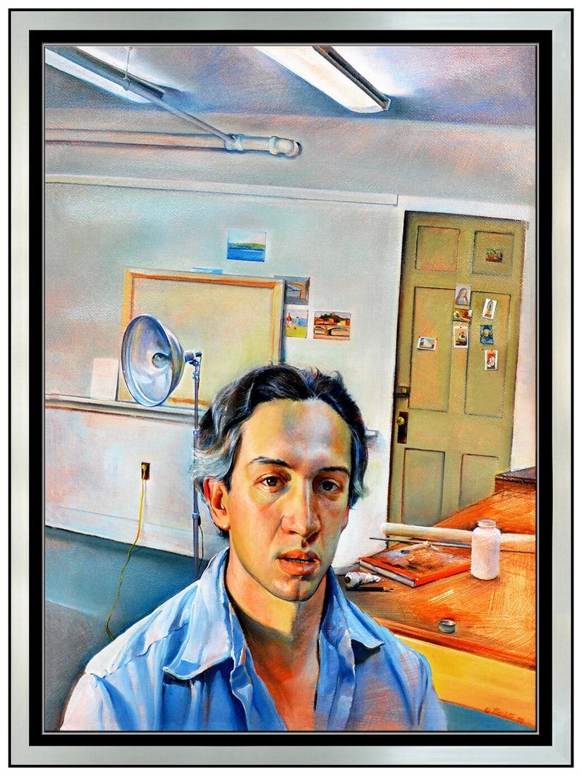 Joseph Nicoletti Rare Original Oil Painting Signed Self Portrait Framed Artwork (1 of 5)