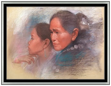 Clifford Beck Jr Original Pastel Painting On Paper Signed Portrait Framed Art