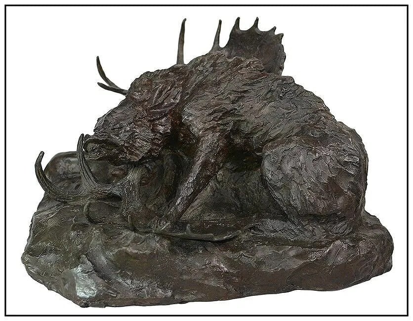 Bob Scriver Original Bronze Sculpture Signed Wolf Wildlife Art (1 of 4)