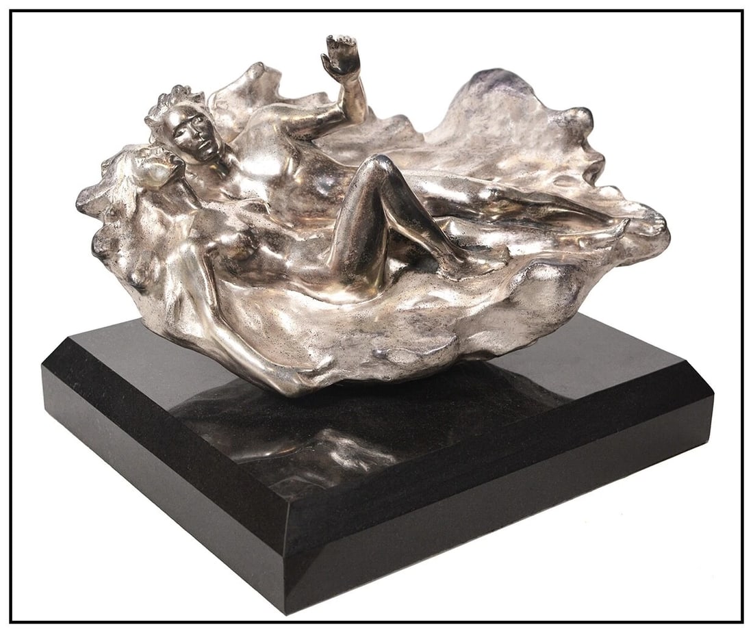 Frederick Hart Original Bronze Sculpture Genesis Figures Silver Leafing Artwork: This lot includes:Gallery COA & free domestic shipping (*insurance and international shipping for an additional charge)Artist: Frederick HartTitle: GenesisMedium: BronzeSize: 9 ½” x 11 &f