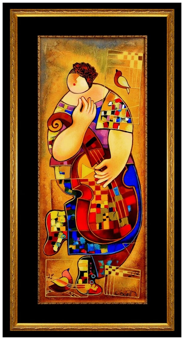 Dorit Levi Large Color Serigraph Hand Signed Female Portrait Music Artwork (1 of 6)