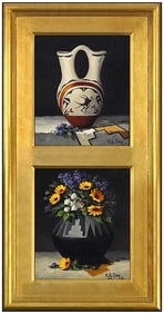 Rose Ann Day II Original Oil Painting On Board Signed Still Life Framed Art