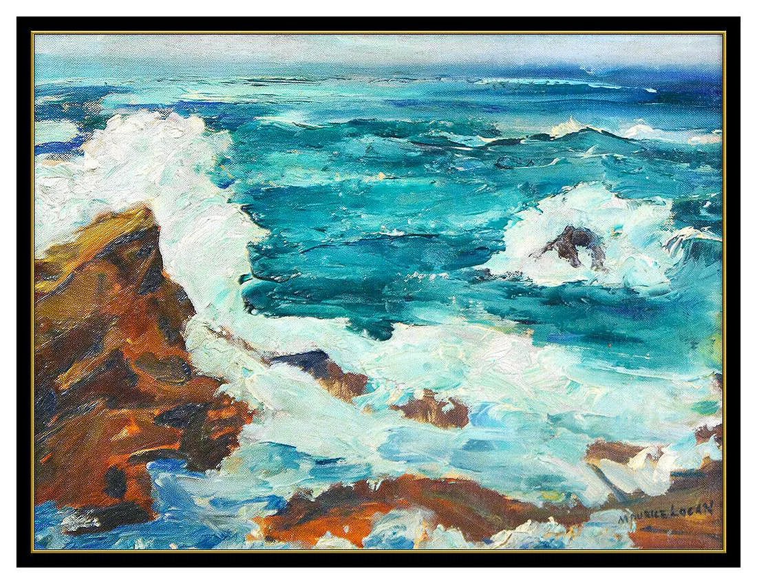 Maurice Logan Original Oil Painting On Board Signed Seascape Water Framed Art - 2