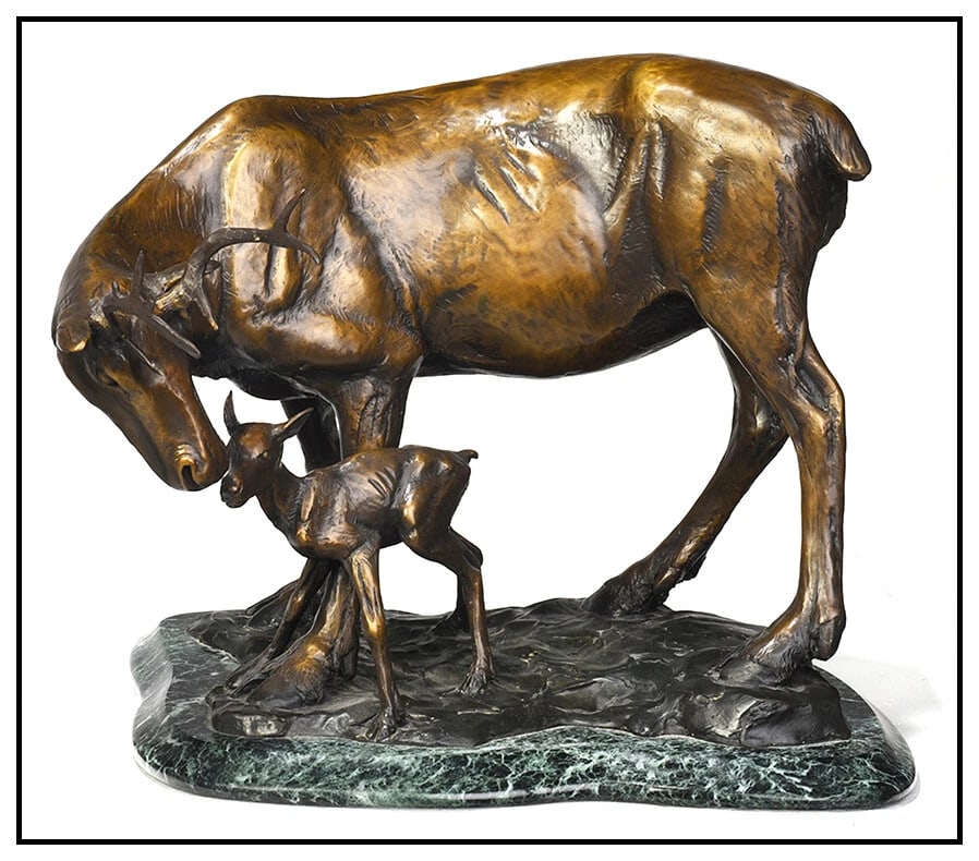 Forest Hart Rare Bronze Sculpture Spirit Of The Tundra Elk Signed Wildlife Art (1 of 3)