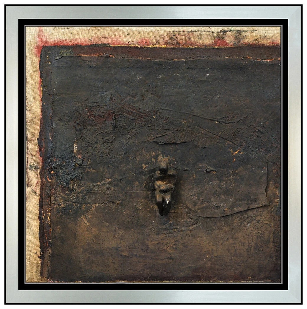 Linda Stojak Original Oil Painting On Canvas Signed Modern Portrait Framed Art: This Lot includes:Gallery Coa & Free Domestic Shipping (*Insurance And International Shipping For An Additional Charge)Artist: Linda StojakTitle: UntitledMedium: Oil On CanvasSize: 12" x 12"Framed: 20